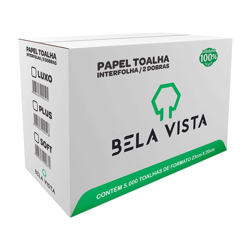 Papel Toalha Interfolhado 2000 Folhas Simples Bella Toalha